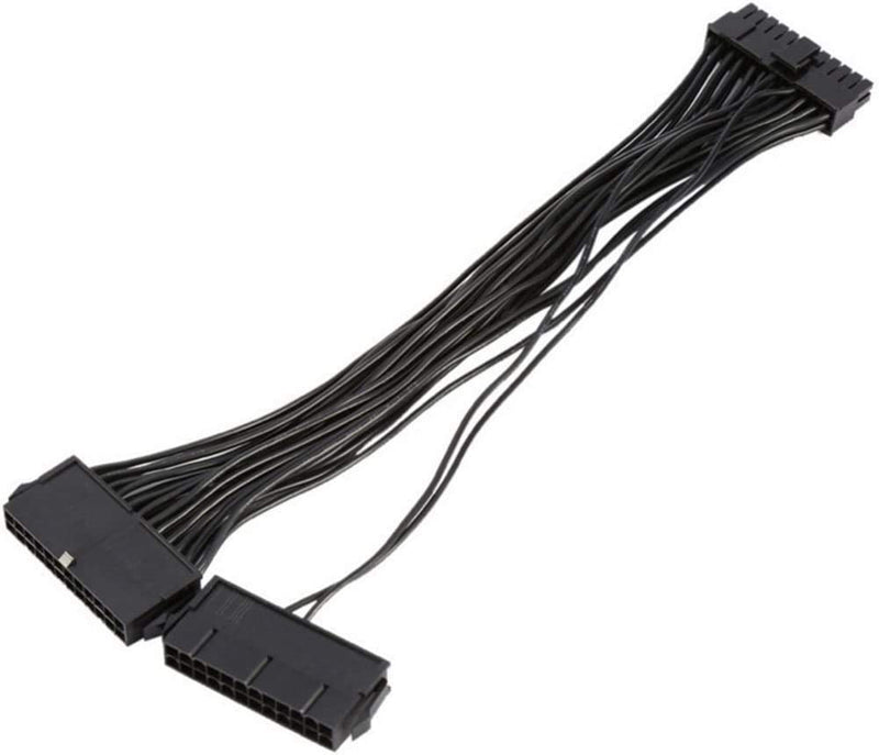  [AUSTRALIA] - Dual PSU Adapter,Dual PSU Power Supply 24 Pin Extension Cable, for ATX Mainboard Motherboard Adapter Extension Kit - 24 pin to 24(20+4) pin - 11.8 inch/ 30cm