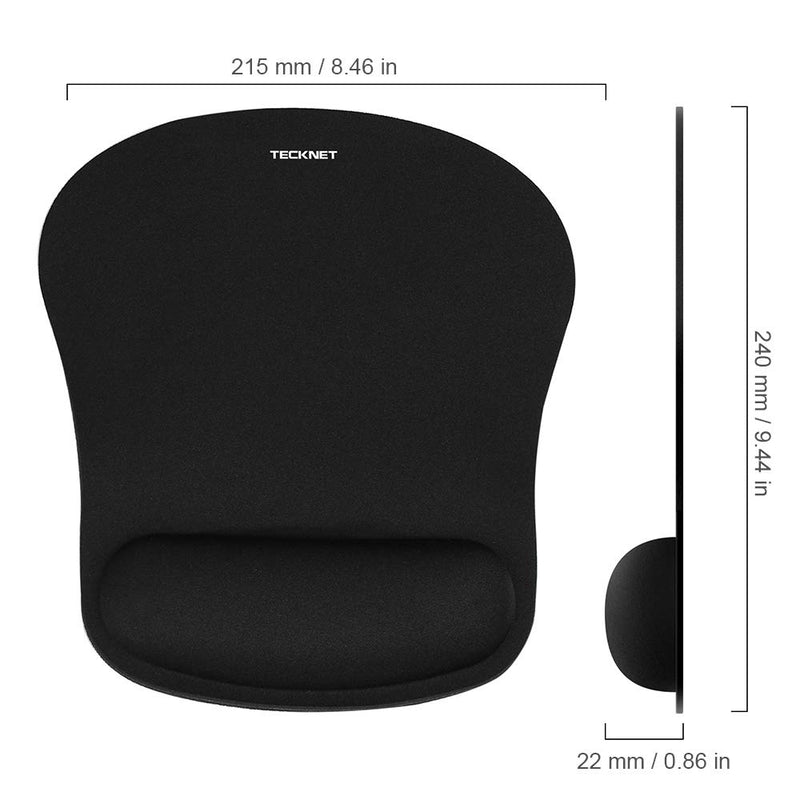  [AUSTRALIA] - TECKNET Ergonomic Gaming Office Mouse Pad Mat Mousepad with Rest Wrist Support - Non-Slip Rubber Base - Special Textured Surface - Black