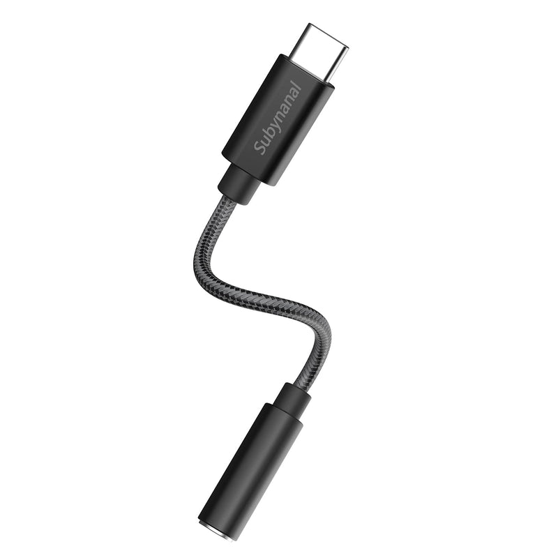  [AUSTRALIA] - Subynanal USB Type C to 3.5mm Female Headphone Jack Adapte,USB C to Aux Audio Dongle Cable Cord Compatible with Galaxy S20 Ultra Z Flip Note 10 Plus OnePlus 7T Pro Pixel 4 3 2 XL Mi 9 iPad Pro etc black