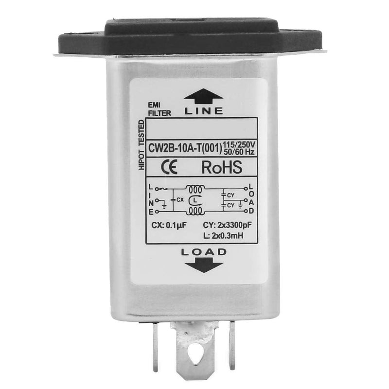  [AUSTRALIA] - EMI Supply Filter CW2B-10A-T (001) EMI power filter with 2-in-1 fuse plug, unique safety 125/250V