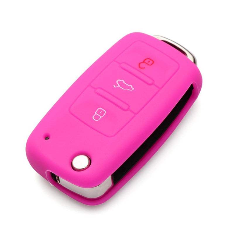 9 MOON Silicone Remote Flip Key FOB Silicone Case Cover for VW Volkswagen New red - LeoForward Australia