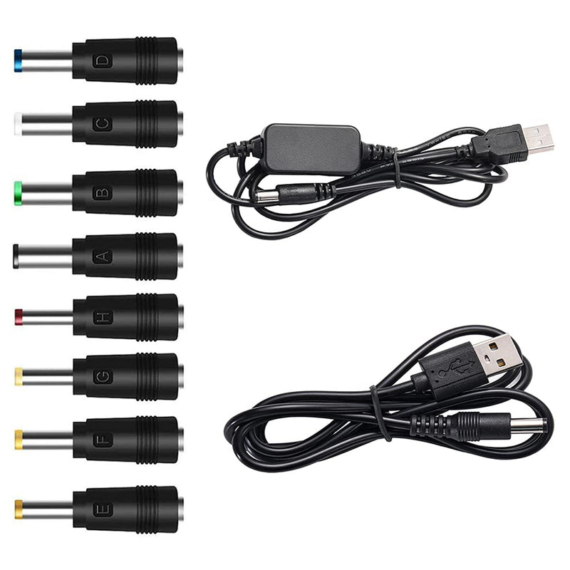  [AUSTRALIA] - GutReise USB 5V to DC 12V Converter Power Cable + 8 Connectors Adapter USB to DC Power Cable (Below 2A Max for 8Watts)