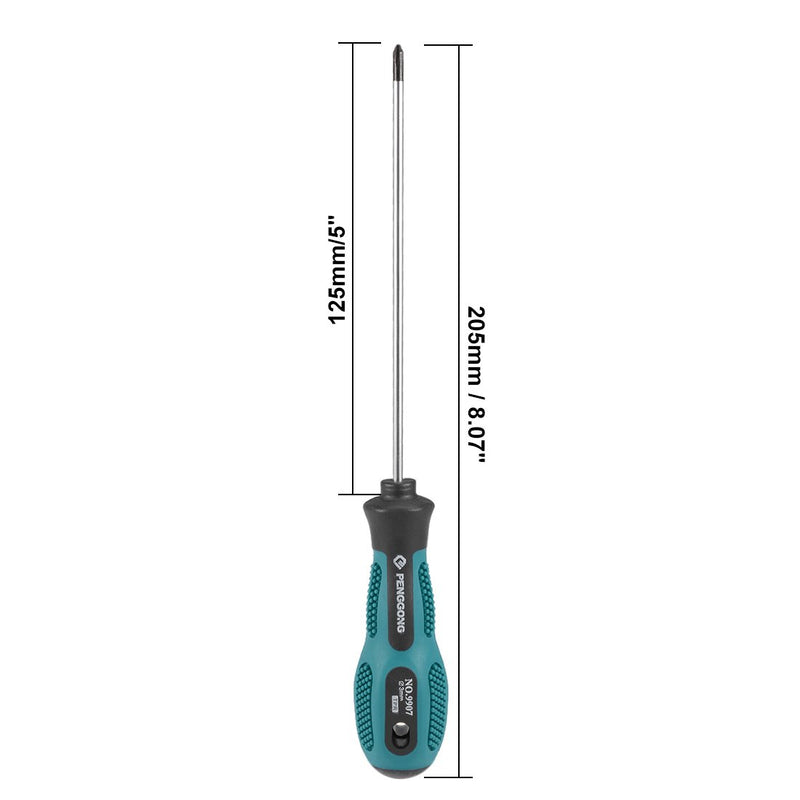  [AUSTRALIA] - uxcell #0 Phillips Screwdriver 5 Inch Round Shaft Non Slip Comfortable Handle