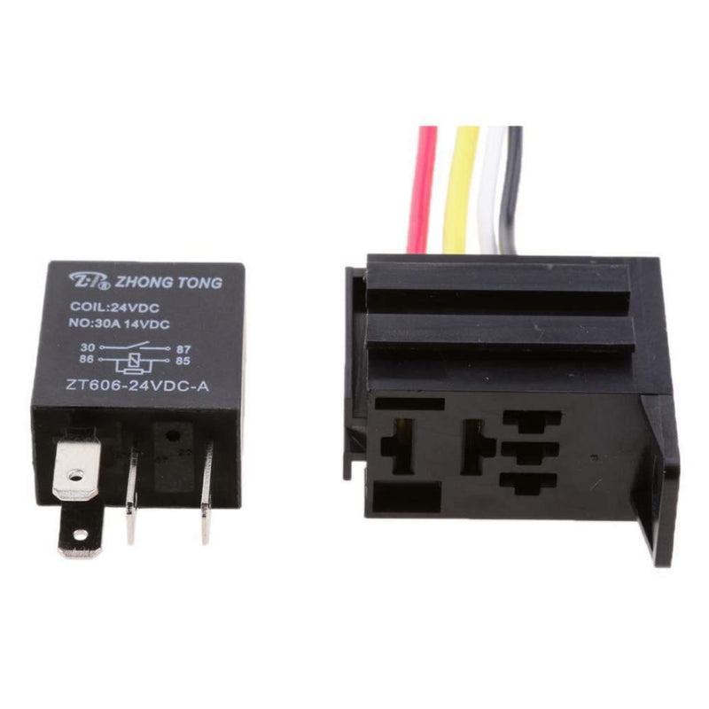  [AUSTRALIA] - ESUPPORT Car Heavy Duty Relay Switch 12V 30A SPST 4Pin Wire Socket Plug Harness Waterproof Electrical Automotive Pack of 5 30A 4Pin SPST