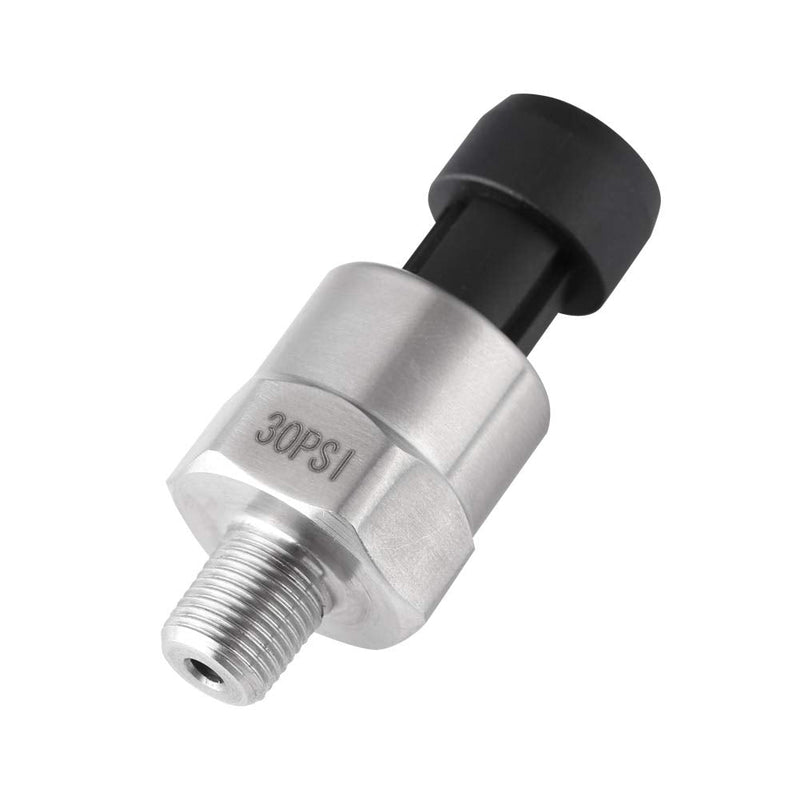  [AUSTRALIA] - 30 PSI Pressure Transducer Sender Sensor with Connector 1/8" NPT Thread Stainless Steel Pressure Transducer for Oil Fuel Air Water (30PSI) 30PSI