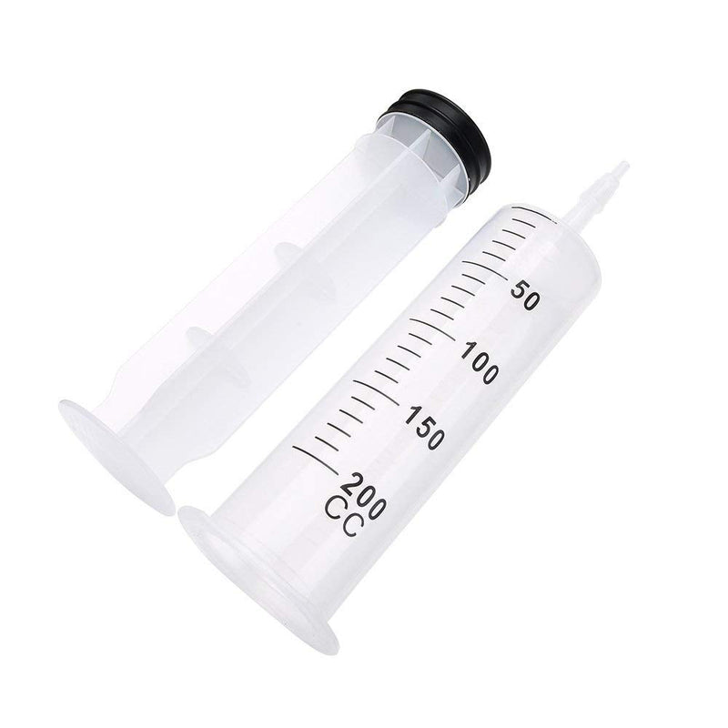  [AUSTRALIA] - 2 Pack 200ml Syringes with Tubes, Large Plastic Syringe with 27.6-Inch Hoses (Inner Diameter 6mm) for Scientific Labs, Watering, Refilling