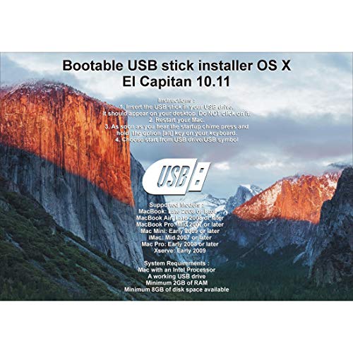  [AUSTRALIA] - Bootable USB Stick for macOS X El Capitan 10.11 - Full OS Install, Reinstall, Recovery and Upgrade