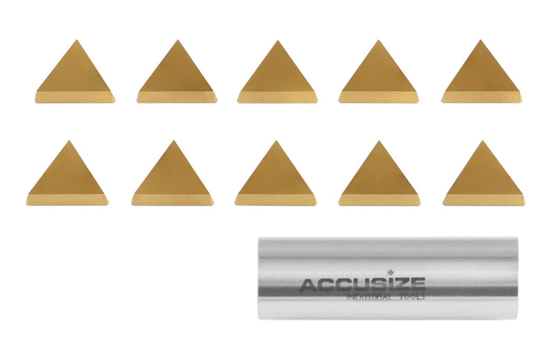  [AUSTRALIA] - Accusize Industrial Tools Tpg322 Tin Coated Carbide Inserts, 10 Pcs/Box, 2127-1028x10