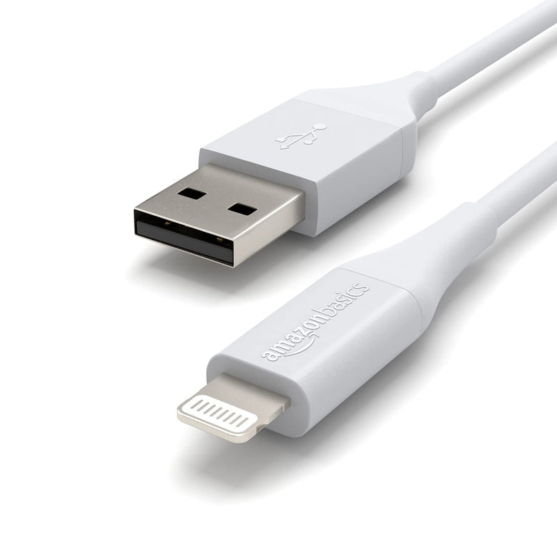 Amazon Basics iPhone Charger Cable, ABS USB-A to Lightning, MFi Certified, for Apple iPhone, iPad, 10,000 Bend Lifespan - White, 3-Ft 3 Foot 1-Pack - LeoForward Australia