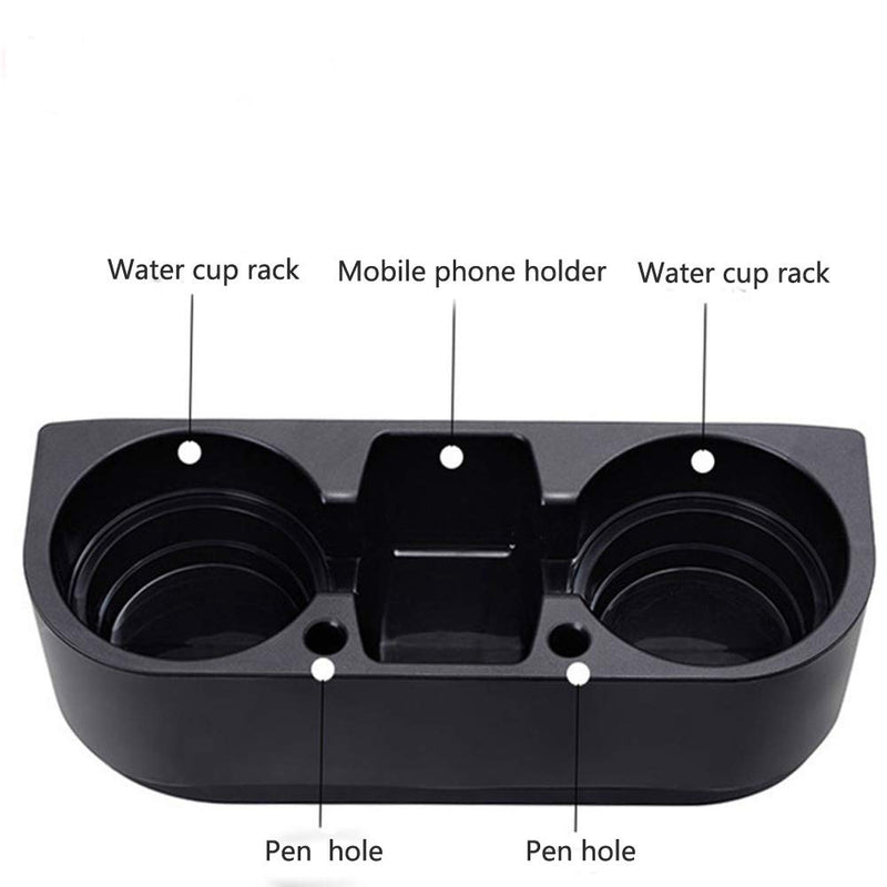  [AUSTRALIA] - GJMALL Car Cup Holder Water Cup Holder Organizer The Multi-Function Water Cup Holder Drinks Beverage Bottle Stand Storage Organizer (Black) Black