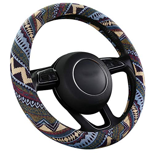  [AUSTRALIA] - SHAKAR Bohemian Style Steering Wheel Covers-Universal Fit,15 inch (Bohemian)