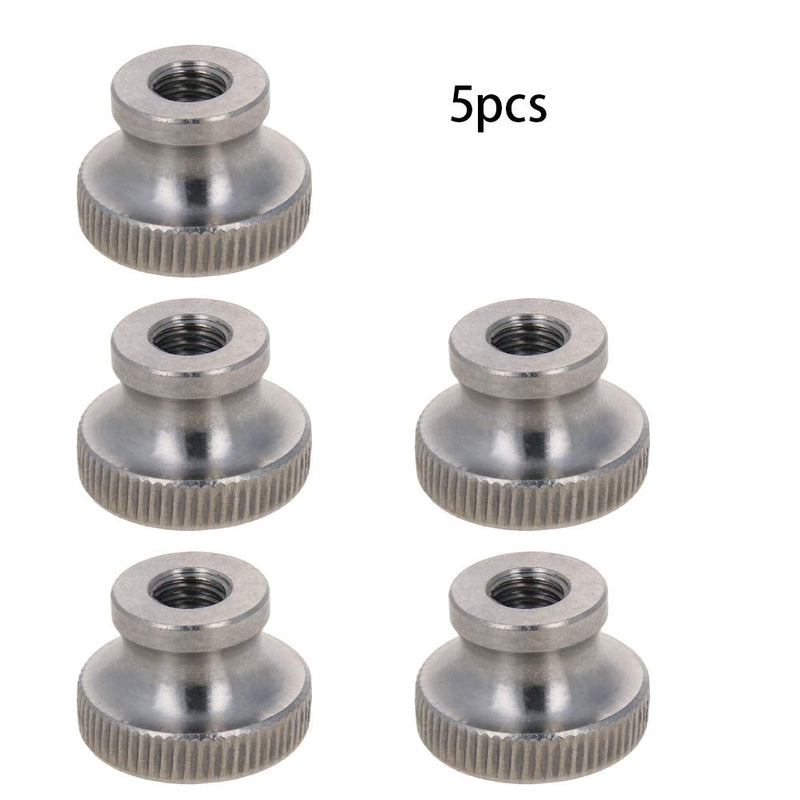  [AUSTRALIA] - MroMax Knurled Thumb Nuts, M8 Through Hole Round Knobs ，Whitewash 304 Stainless Steel, Pack of 5