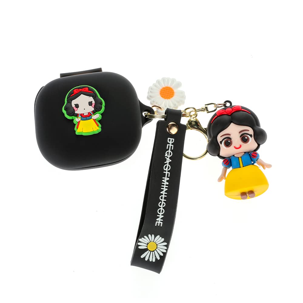  [AUSTRALIA] - Fit Designed for Beats Fit Pro 2021 New Earbuds, Suublg Beats Fit Pro Cartoon Silicone Headphones Charging Case Cover with Cute Doll Keychain Full Body Anti-Lost Lanyard Protection SnowWhite