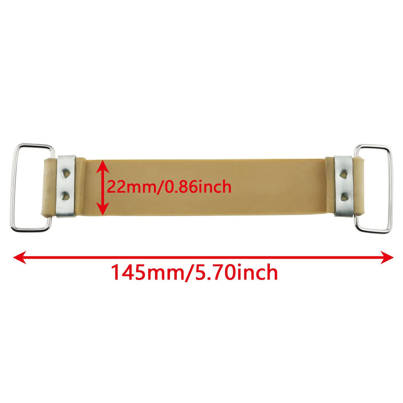 [AUSTRALIA] - E-outstanding 2Pcs Non-Slip Battery Straps Rubber Band, 5.7-inch x 0.87-inch Khaki Yellow