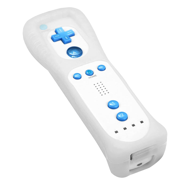  [AUSTRALIA] - Wii Remote Controller, MOLICUI Replacement Remote Game Controller(No Motion Plus) with Silicone Case and Wrist Strap for Wii and Wii U,Blue White mix color2