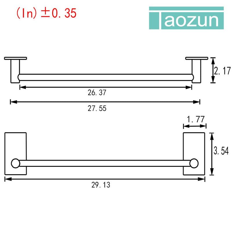  [AUSTRALIA] - Taozun Towel Bar Self Adhesive 27.55-Inch Bathroom Brushed SUS 304 Stainless Steel Bath Wall Shelf Rack Hanging Towel Stick On Sticky Hanger Contemporary Style