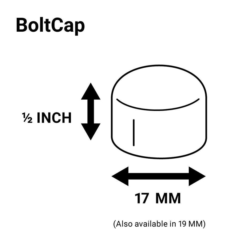 ColorLugs Vinyl BoltCap Cover | Flexible Fit Bolt Lug Nut Cap | ½ Inch deep | Includes Deluxe Extractor | Available in a Variety of Colors | Made in The USA (Black, 17 mm, 25-Pack) Black - LeoForward Australia