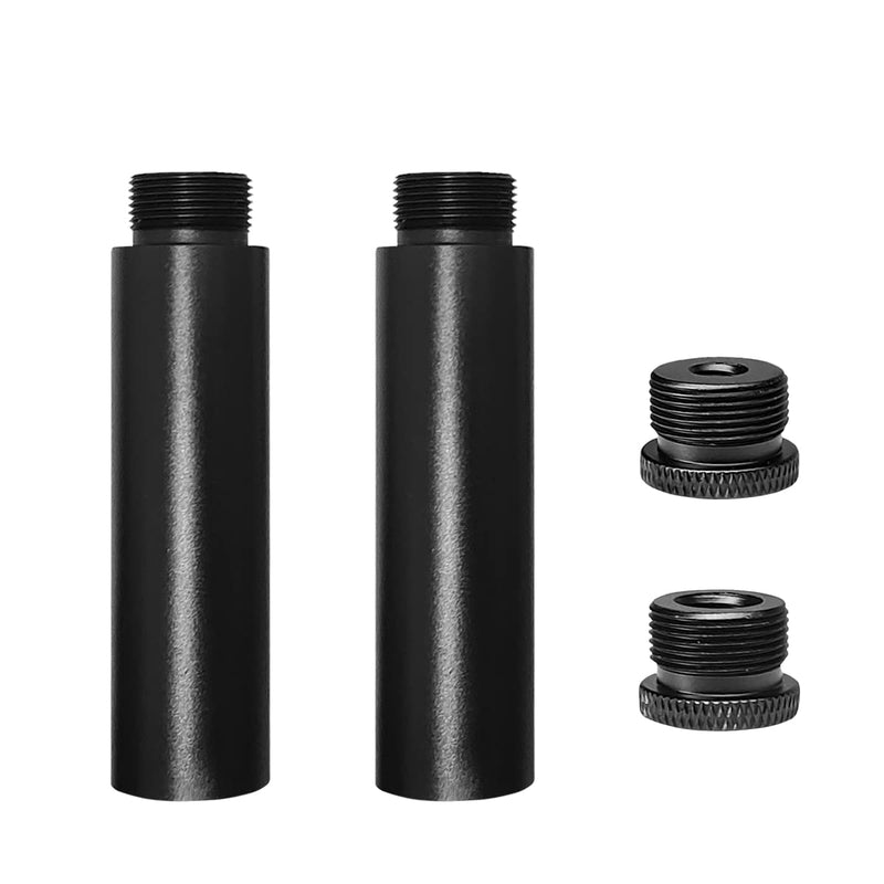  [AUSTRALIA] - 2 Sets Mic Stand Extension Tube Accessories, 5/8" Female to 5/8" Male Microphone Extension Pipe with 5/8" to 1/4" Adapter and 5/8" to 3/8" Adapter for Desk Stand or Camera Microphone Arm Stand