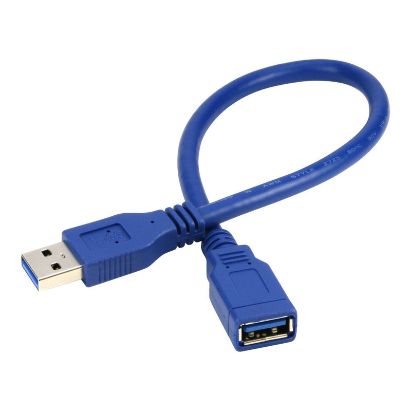 RIITOP Short USB 3.0 Extension Cable Type A Male to Female Blue 1 Foot (2-Pack) 2pcs 1FT - LeoForward Australia