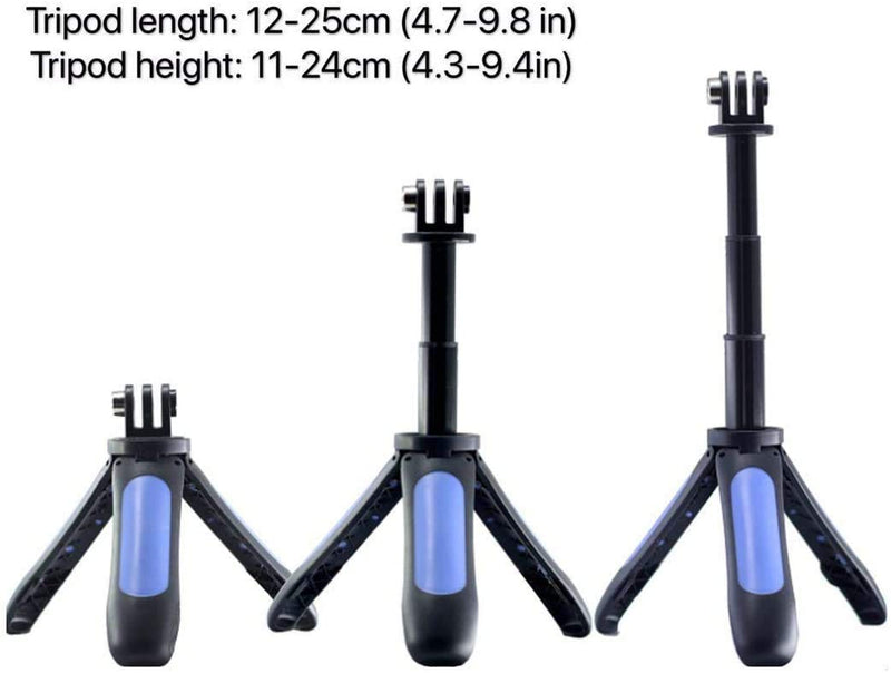  [AUSTRALIA] - Mojosktch Mini Tripod 3 in 1 Extension Pole Mini 360 Rotation Desktop Tabletop Stand and Selfie Stick Compatible with All GoPro Models, Insta360 ONE X, DJI and Other Action Cameras（Blue）