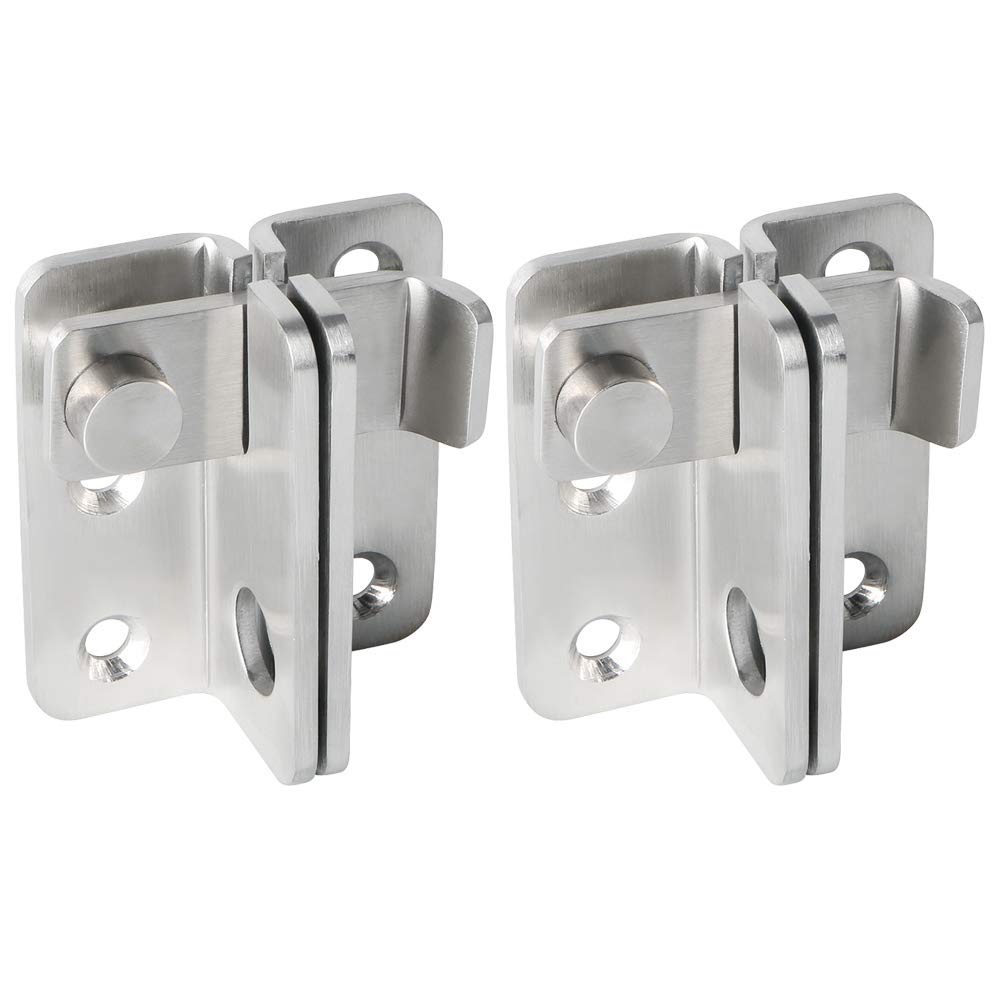  [AUSTRALIA] - Alise 2 Pcs Flip Latch 3-mm Thickened Heavy Duty Hasp Safety Door Lock Gate Latches for Double Door Window Barn Closet Drawer Cabinet Garage,Stainless Steel Brushed Nickel Large Size