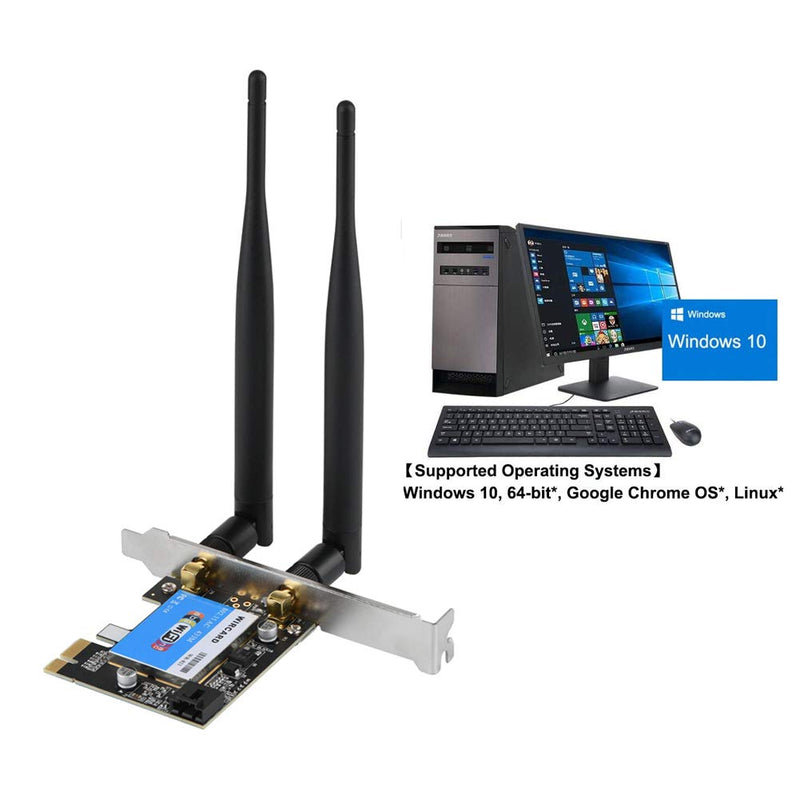  [AUSTRALIA] - 2.4G/5G Dual Band Network Controller Card PCIE Network Card Wireless PCI-E Bluetooth Network Card for Desktop Computers, Suitable for WIN7, WIN8, WIN8.1, WIN10 Systems