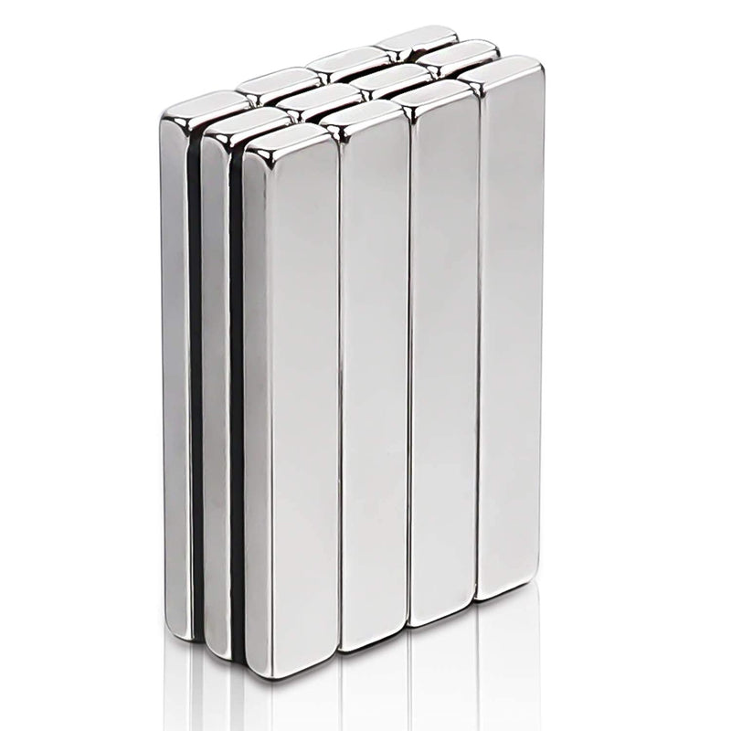  [AUSTRALIA] - LOVIMAG Strong Neodymium Bar Magnets, Rare Earth Neodymium Magnets with Double-Sided Adhesive Ideal for Refrigerator Magnets, Shower Door, Work or Office etc,60 x 10 x 5 mm, Pack of 12 60x10x5mm-12p