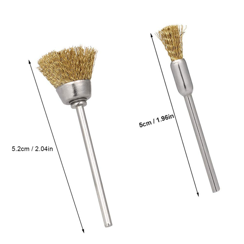  [AUSTRALIA] - 2 Pcs Mini Copper Wire Brushes tainless Steel Handle Dental Nail Drill Bit Cleaning Brush for Slag Stain Rust Dust