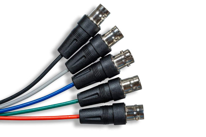 Cablelera ZC7QEXMF-01 VGA to 5 Mini Coaxial Monitor Cable,HD15 M/BNC F X 5, 1', 28AWG, OD:9.0mm - LeoForward Australia