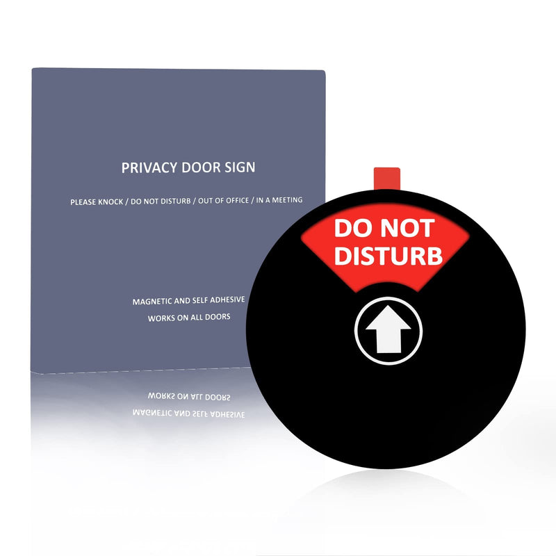  [AUSTRALIA] - Privacy Sign,Do Not Disturb/Please Knock/Out of Office/in a Meeting Sign,Office Door Sign That Lets Others Know Whether You're Available Or Not (5inch,Black) Black-Round-5 inch