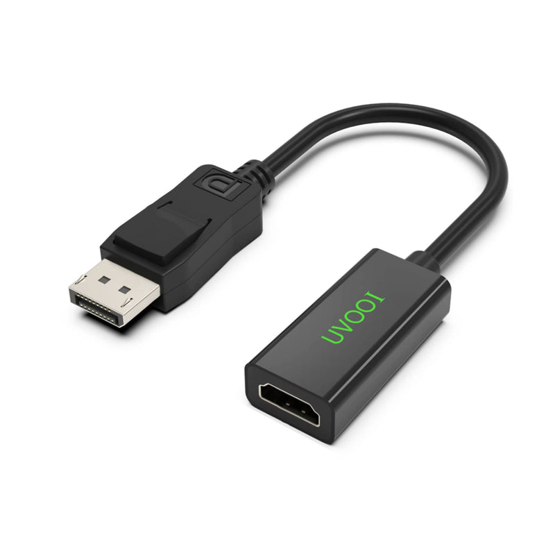  [AUSTRALIA] - DisplayPort to HDMI Adapter, UVOOI Display Port DP to HDMI Cable 1080P (Male to Female) Compatible with Laptop PC Monitor HDTV and More 0.5FT - 1Pack BLACK
