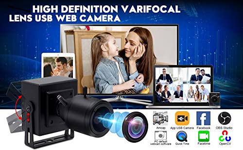  [AUSTRALIA] - ELP 2.8-12mm Lens Varifocal Mini Box USB Camera 1.3megapixel for Linux Android Windows System