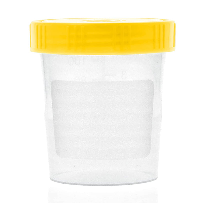  [AUSTRALIA] - 10x LuxmedIQ urine cups/sample cups with screw lid - 125ml capacity, leak-proof, measurement table up to 125ml/4oz, can be written on