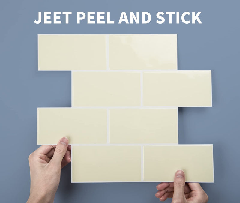  [AUSTRALIA] - Art3d Peel and Stick Subway Tile, Faux Ceramic Tile (14x12, Thicker Version) 1 Beige