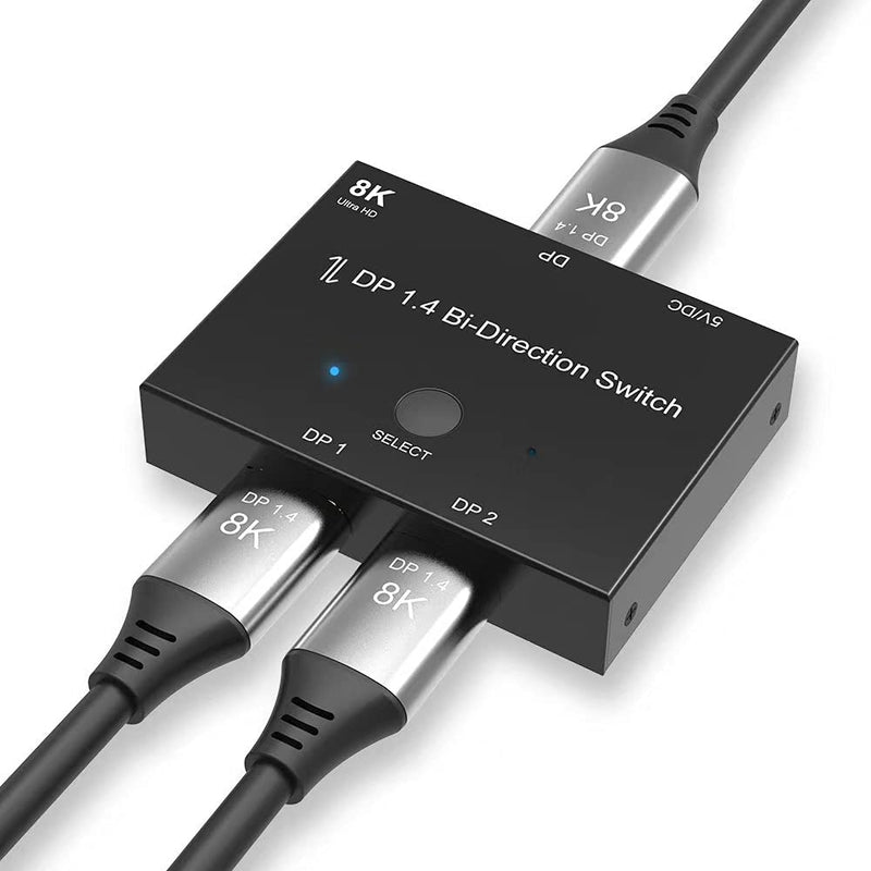  [AUSTRALIA] - CY DisplayPort Switch 8K DisplayPort Splitter Bi-Direction DisplayPort Switcher DisplayPort Switch Splitter DP DisplayPort Adapter Black Displayport Switch