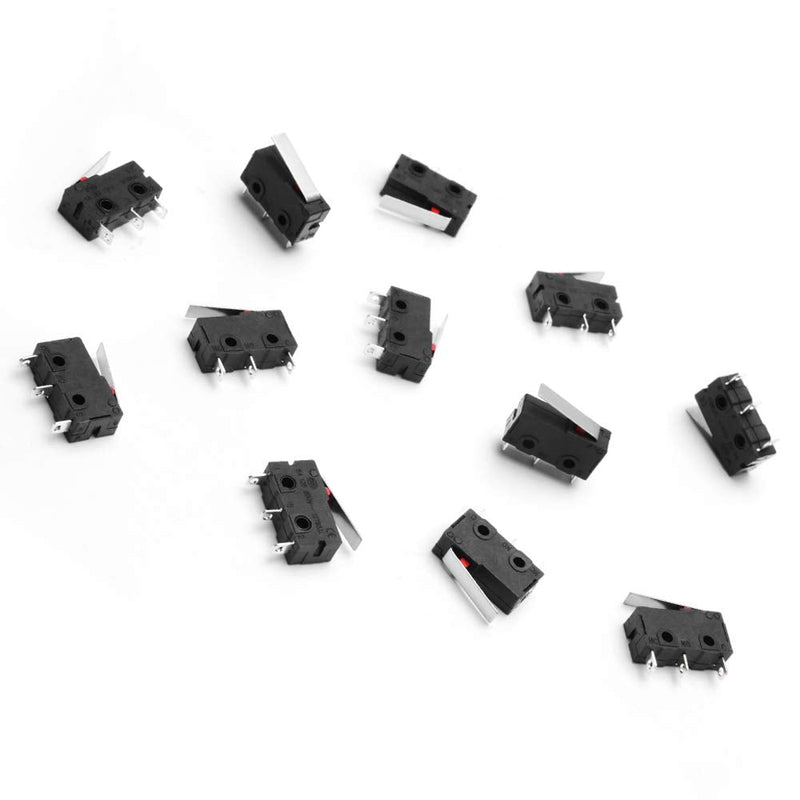  [AUSTRALIA] - MUZHI SPDT 1NO 1NC Hinge Lever Momentary Push Button Micro Limit Switch AC 5A 125V 250V 3 Pins 12 Pcs