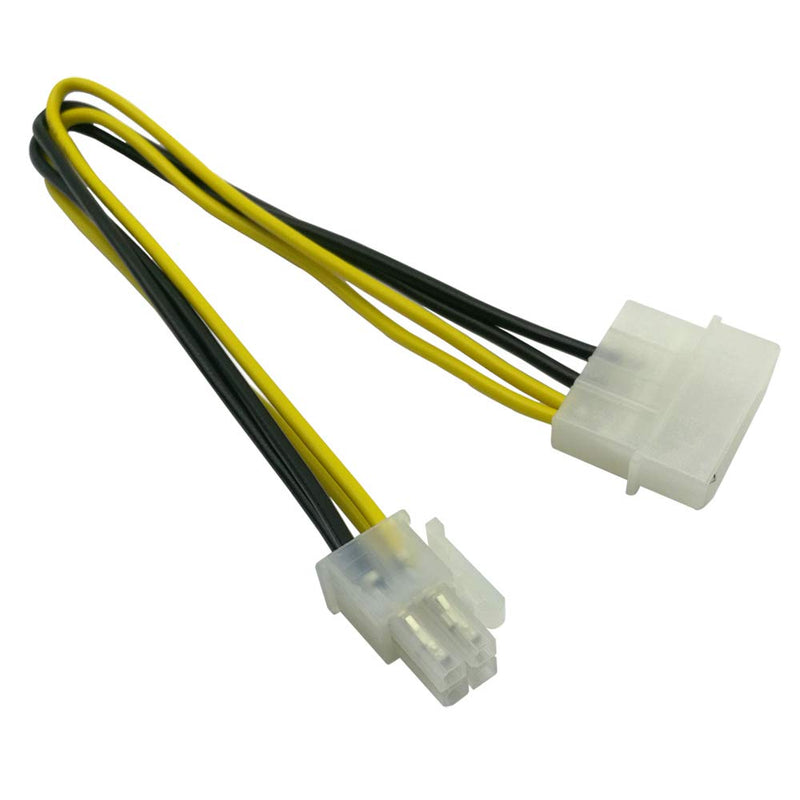  [AUSTRALIA] - COMeap (3-Pack) LP4 Molex Male to ATX 4 pin Male Auxiliary Power Adapter Cable 9.5-inch(24cm)