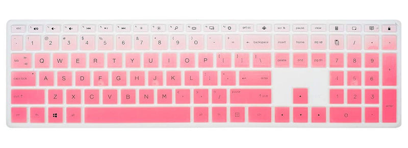  [AUSTRALIA] - Keyboard Skin Cover for HP Pavilion 27 All in One PC 27-xa0014/27 Xa0055Ng/0370Nd/0076Hk/0010Na, HP Pavilion 24-inch 24-xa0020 Xa0002A Xa0032 xa0013w, HP Pavilion All in One Accessories, Ombre Pink
