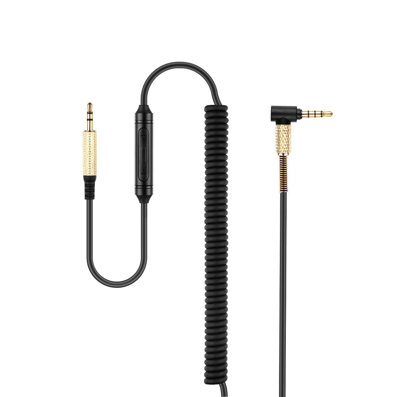  [AUSTRALIA] - weishan QC35 Coiled Audio Cable Replacement for Bose 700 Quietcomfort 35 II/35/25 On-Ear 2/OE2i Soundtrue/Soundlink, in-line Mic Control Headphone Cord Works on iOS/Android 8ft 8 Feet