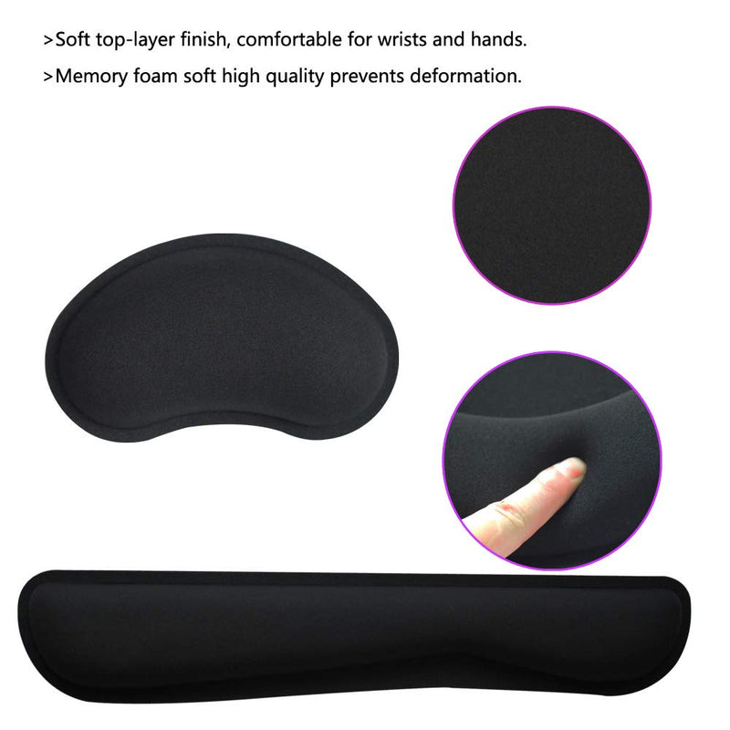 Wrist Pad, MELOP Memory Foam Mouse Wrist Rest Support Pad + Keyboard Wrist Rest Pad Set, Nonslip Base for Office Home Laptop Computer Typing Gaming Fatigue Relieved Wrist Pad + Keyboard Pad - LeoForward Australia