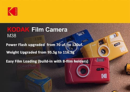  [AUSTRALIA] - Kodak M38 35mm Film Camera - Focus Free, Powerful Built-in Flash, Easy to Use (Flame Scarlet) Flame Scarlet
