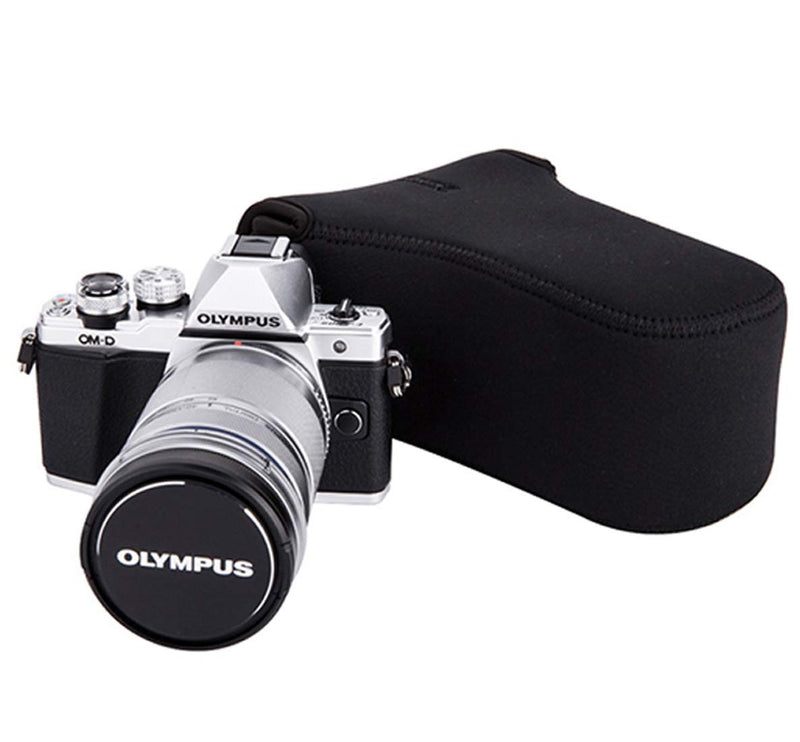  [AUSTRALIA] - JJC Black Ultra Light Neoprene Camera Case for Fujifilm Fuji X-T100 X-T30 X-T20 X-T10 +50-200mm/50-230mm Lens, Pouch Bag for Olympus E-PL8 E-M5II E-M10 II, Canon M50 M5 with Telephoto lense OC-F3