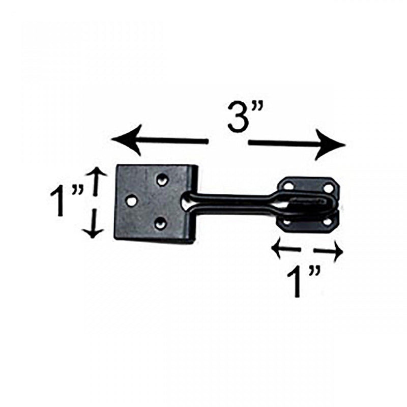 Black Wrought Iron Wire Hasp Lock 3" X 1" Rust Resistant Antique Wire Style Hasp Latches Safety Padlock Clasps for Cabinets, Chests Or Doors with Screws | Renovators Supply Manufacturing - LeoForward Australia