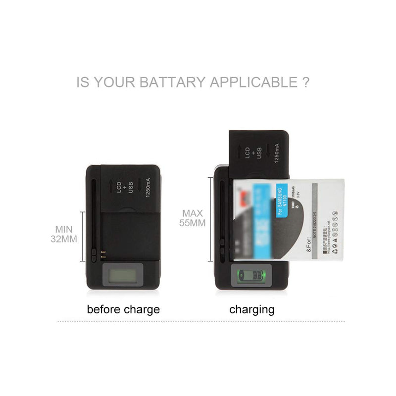 Universal LCD Battery Charger, Travel chargering for Samsung Galaxy S3 S4 S5 Note 2 3 4, Edge, Mega, LG, Huawei, HTC, ZTE, etc - LeoForward Australia