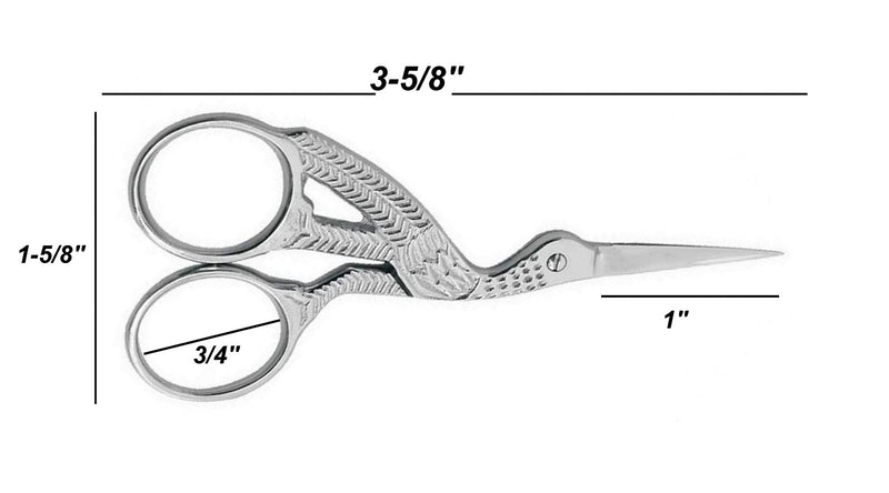 [AUSTRALIA] - 2 Stainless Steel Professional Embroidery Scissors Sharp Stork Scissors for Sewing Crafting Needlework DIY Multipurpose Dressmaker Eyebrow Trim Small 3.6” Shears Crane Scissors
