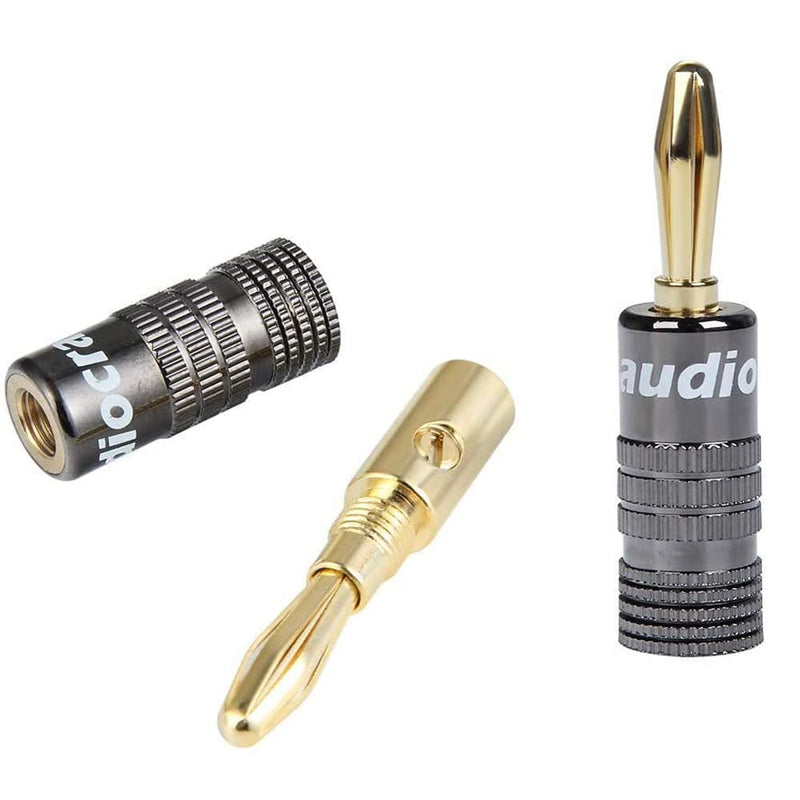  [AUSTRALIA] - Tertullus 4PCS 24K Gold Plated Speaker Banana Plugs Adapter,Closed Screw Speaker Connectors Plugs for Speaker Wire, Wall Plate, Home Theater, Audio/Video Receiver, Amplifiers and Sound Systems