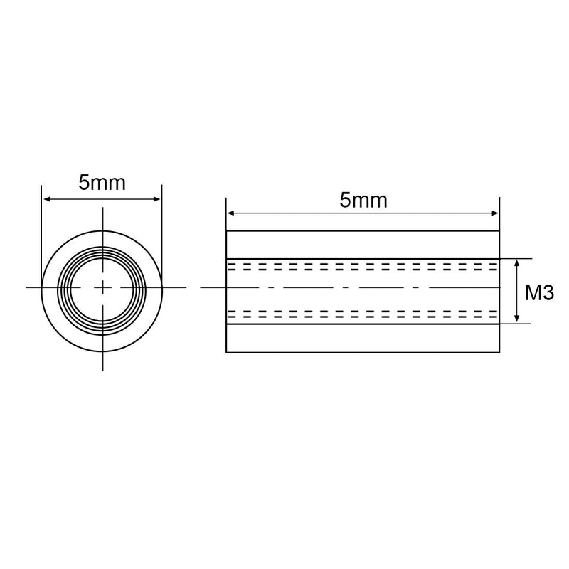 uxcell Round Aluminum Standoff Column Spacer M3x5mm,for RC Airplane,FPV Quadcopter,CNC,Black,10pcs 5mm - LeoForward Australia