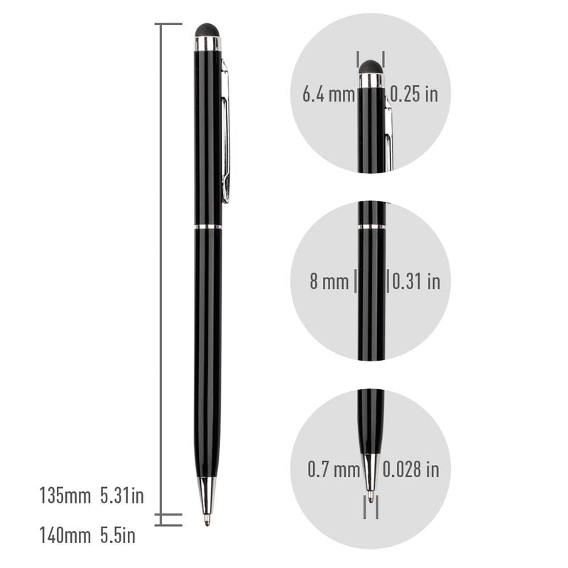 homEdge Stylus Pen and Ink Pen Set of 12 Pack, Universal 2 in 1 Capacitive Stylus Ball Point Pens Compatible with iPad, iPhone, Samsung, Kindle Touch, Compatible with All Capacitive Touch Devices - LeoForward Australia