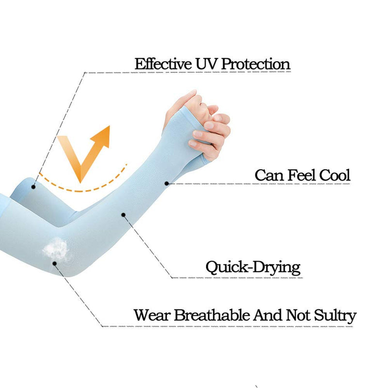  [AUSTRALIA] - ZeeDix 8 Pairs Sun Long Sleeves UV Protection Cooling Arm Sleeves-Thumb Hole Sun Sleeves Cover for Running, Cycling, Biking, Gardening, Hiking, Golf, Baseball, Outdoors Sports