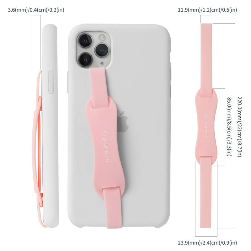  [AUSTRALIA] - Sinjimoru Universal Silicone Phone Finger Grip, Cell Phone Grip Holder with Stretching Loops, for Phone Kickstand on iPhone Cases. Sinji Loop Stand Pink Basic - Pink